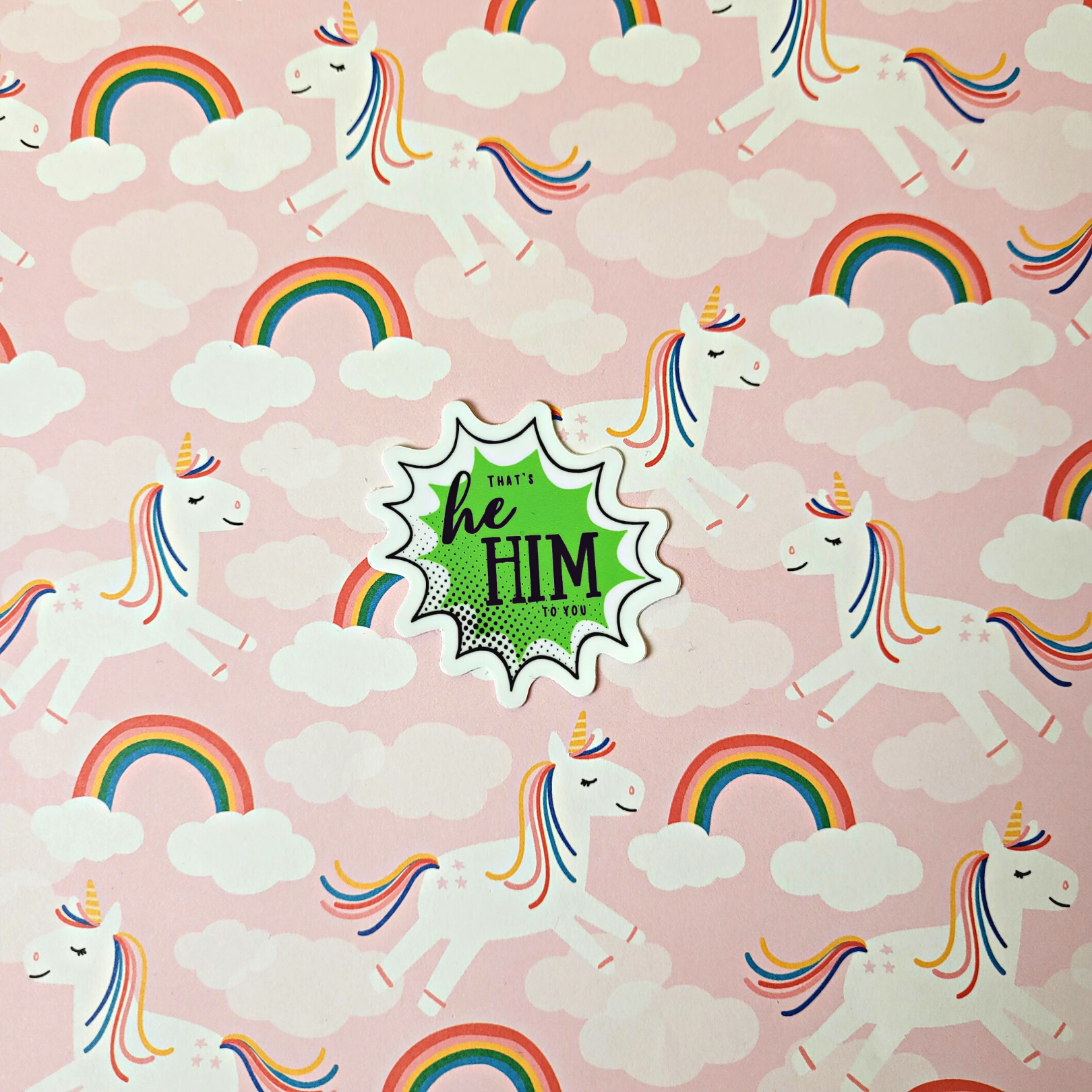Pronoun Stickers: He/ Him – Positive Discourse Co
